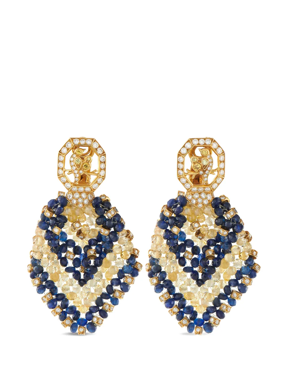LB Exclusive sapphire and diamond 18K yellow gold earrings - Oro