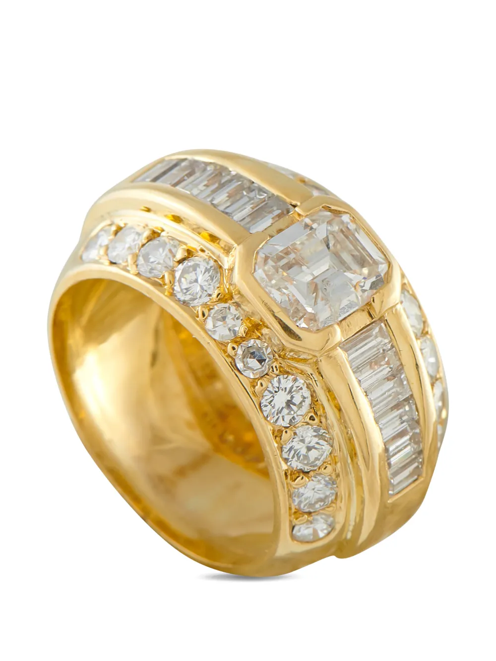 LB Exclusive multi-layered diamond 3.20ct 18k yellow gold ring - Oro