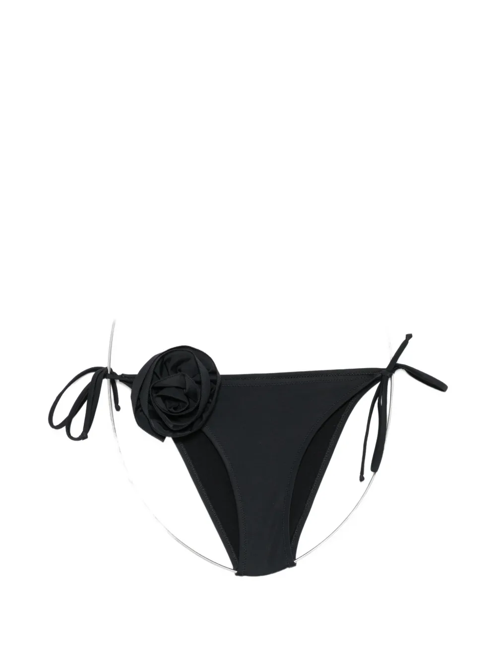 Moschino floral-applique side-tie bikini bottoms - Nero