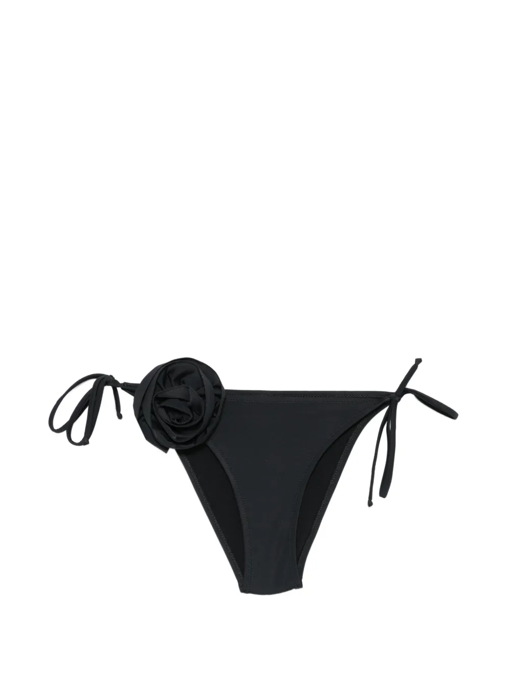 Moschino floral-applique side-tie bikini bottoms - Schwarz