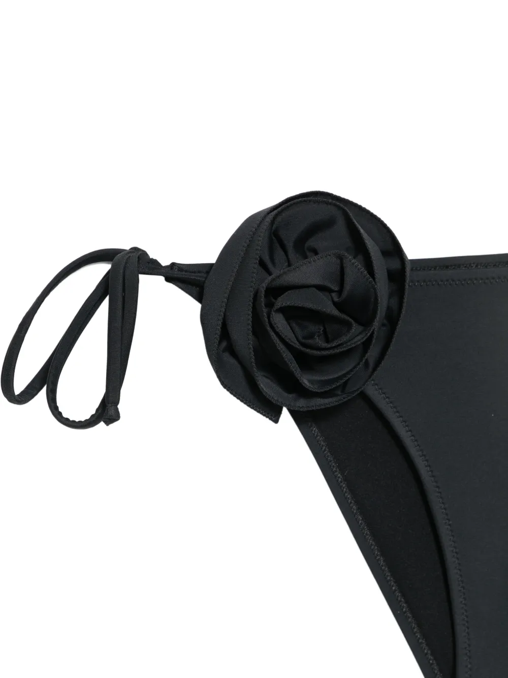 Moschino Bikinislip met bloemenpatch en gestrikte zijkant Zwart