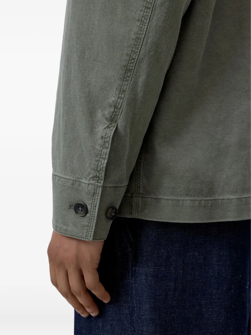 Closed Shirtjack met logo-patch en meerdere zakken Groen