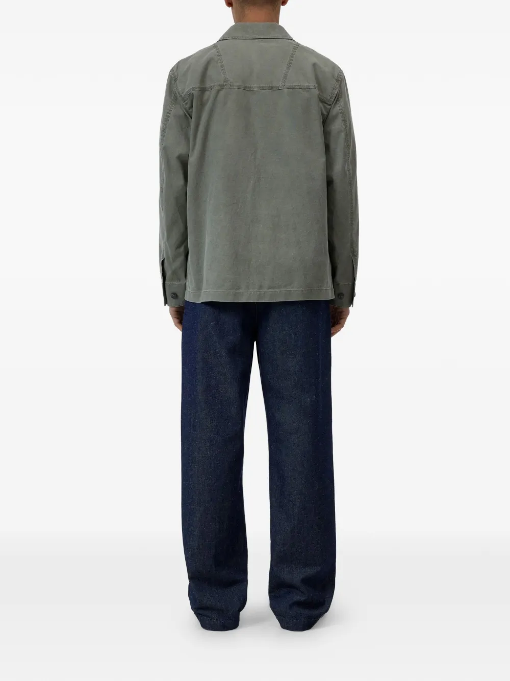 Closed Shirtjack met logo-patch en meerdere zakken Groen
