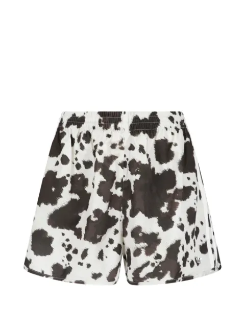 adidas cow-print side-stripe shorts