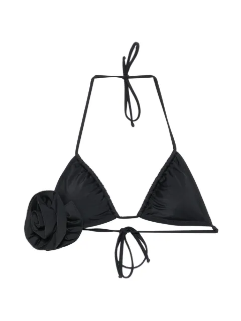 Moschino floral-appliqué triangle bikini top