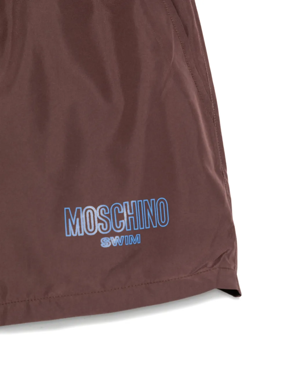 Moschino Zwembroek met logoprint en trekkoord Bruin