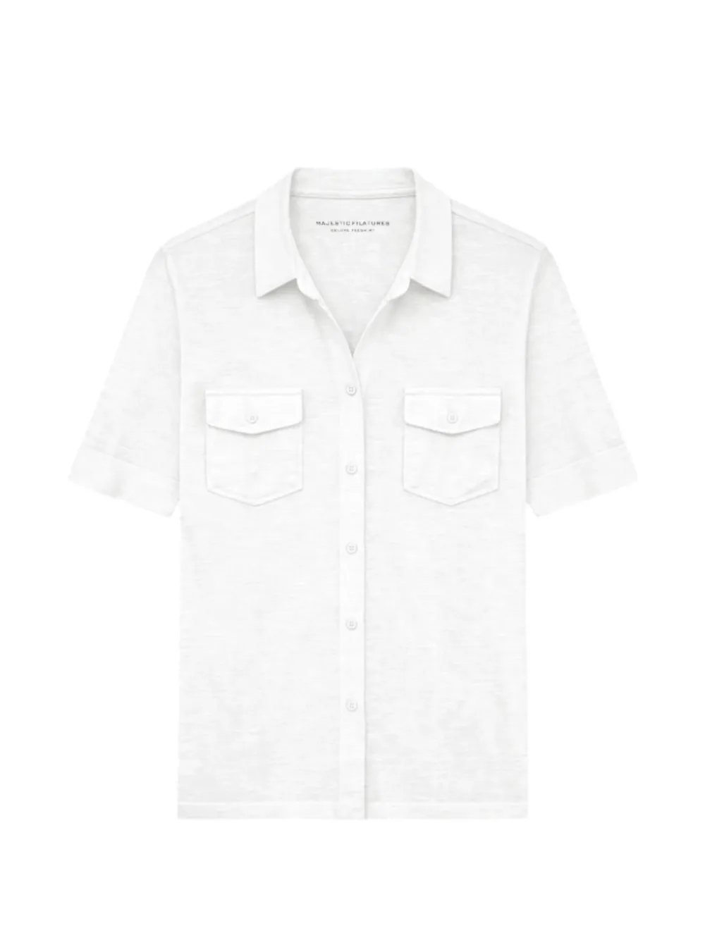 Majestic Filatures elbow-sleeve chest-pocket shirt - Bianco