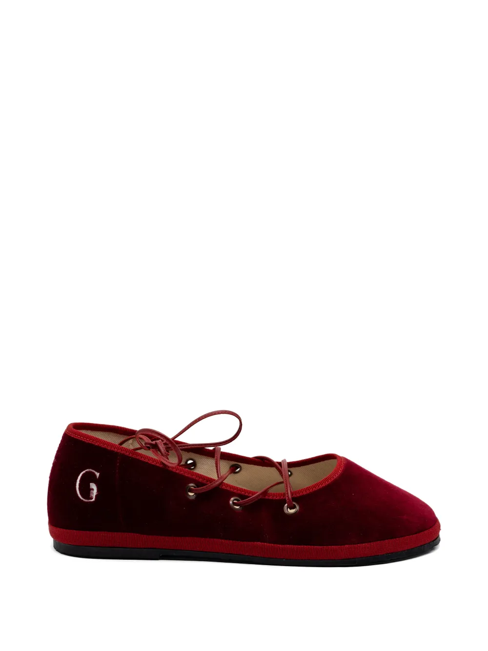 Gondolina Batea lace-up ballet flats - Rosso