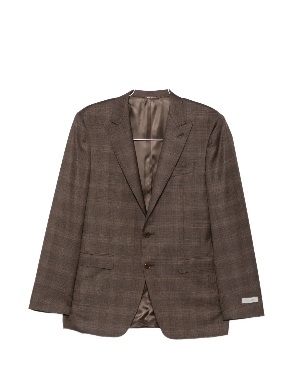 Canali checked suit - Marrone