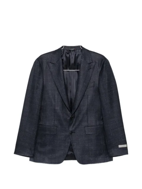 Canali check-pattern single-breasted blazer