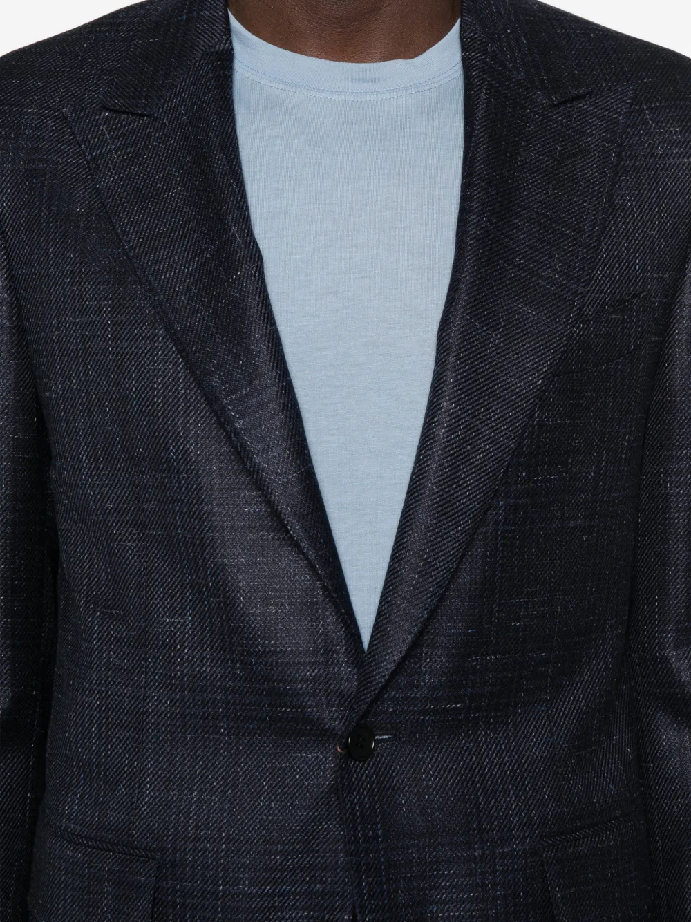 Canali Geruite blazer met enkele rij knopen Blauw