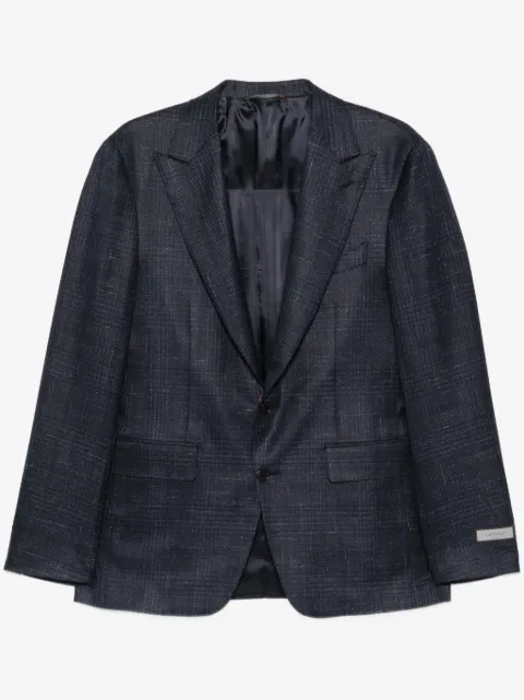 Canali check-pattern single-breasted blazer