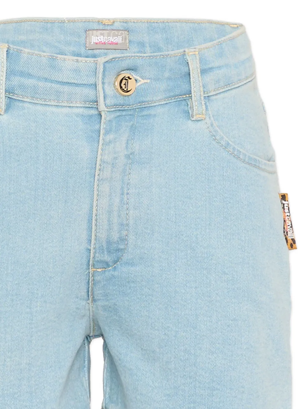 Just Cavalli Kids Spijkershorts met logopatch Blauw