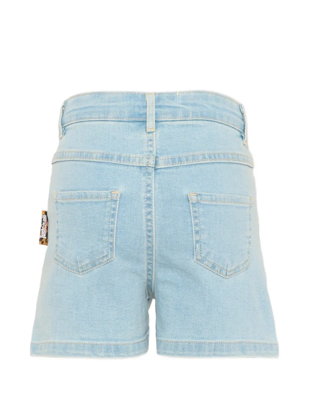 Just Cavalli Kids Spijkershorts met logopatch Blauw