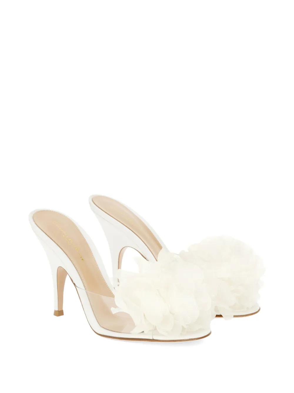 Gianvito Rossi Igea floral-appliqué sandals Wit