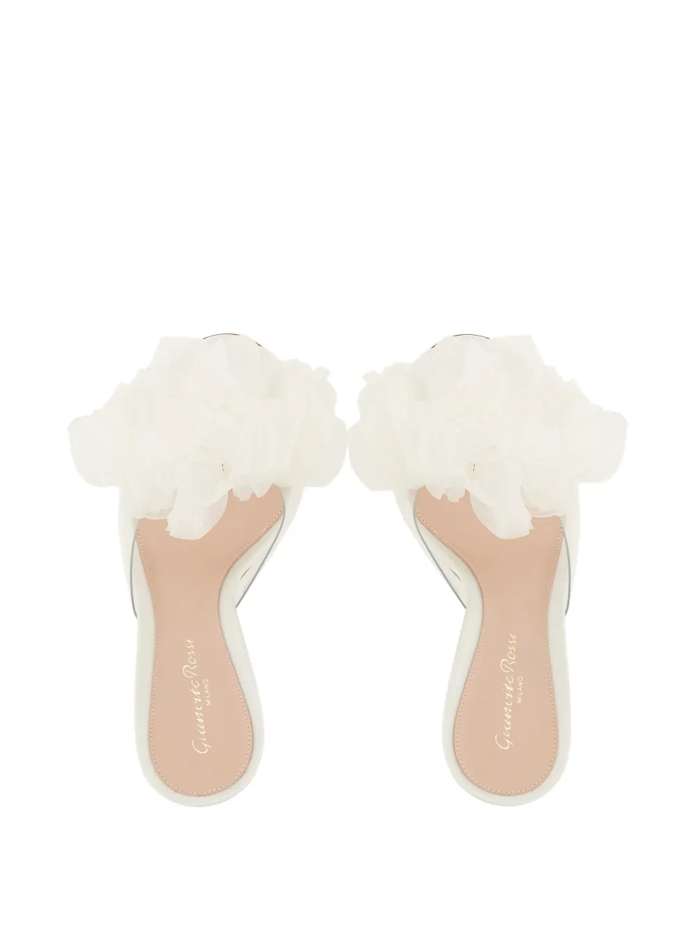 Gianvito Rossi Igea floral-appliqué sandals Wit