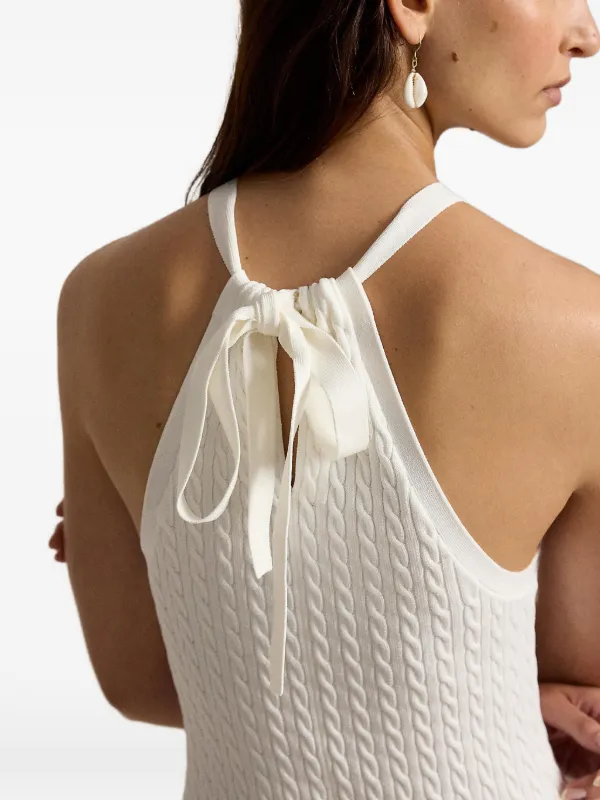 Polo Ralph Lauren cable-knit Halterneck Mini Dress | Neutrals