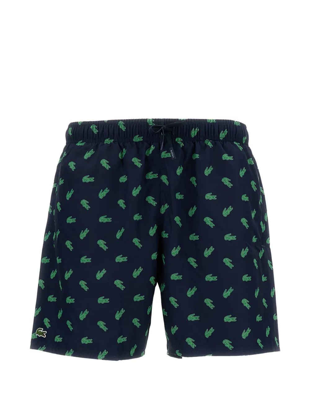 Lacoste monogram-print swim shorts - Blu