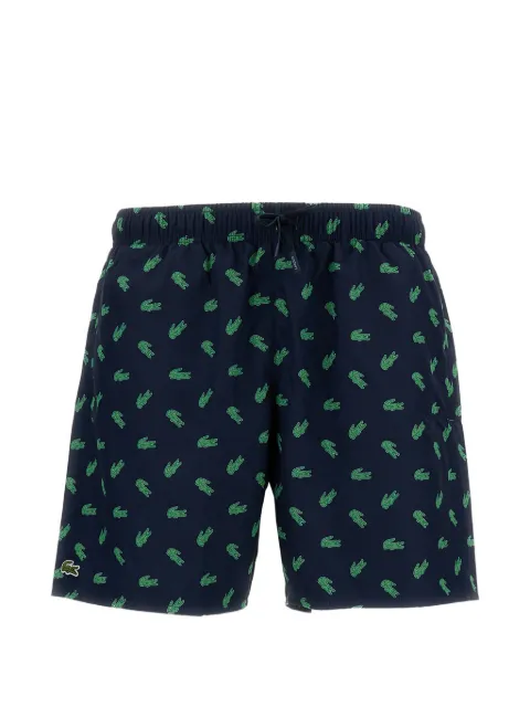 Lacoste monogram-print swim shorts