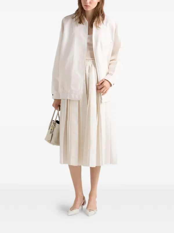 Prada シルクファイユ プリーツスカート | ニュートラル | FARFETCH JP