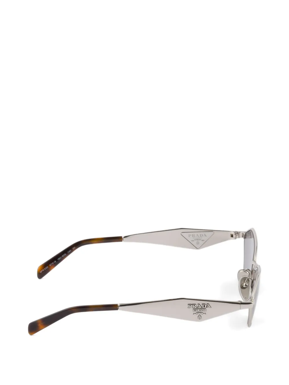 Prada Eyewear Zonnebril met logo en metalen montuur Zilver