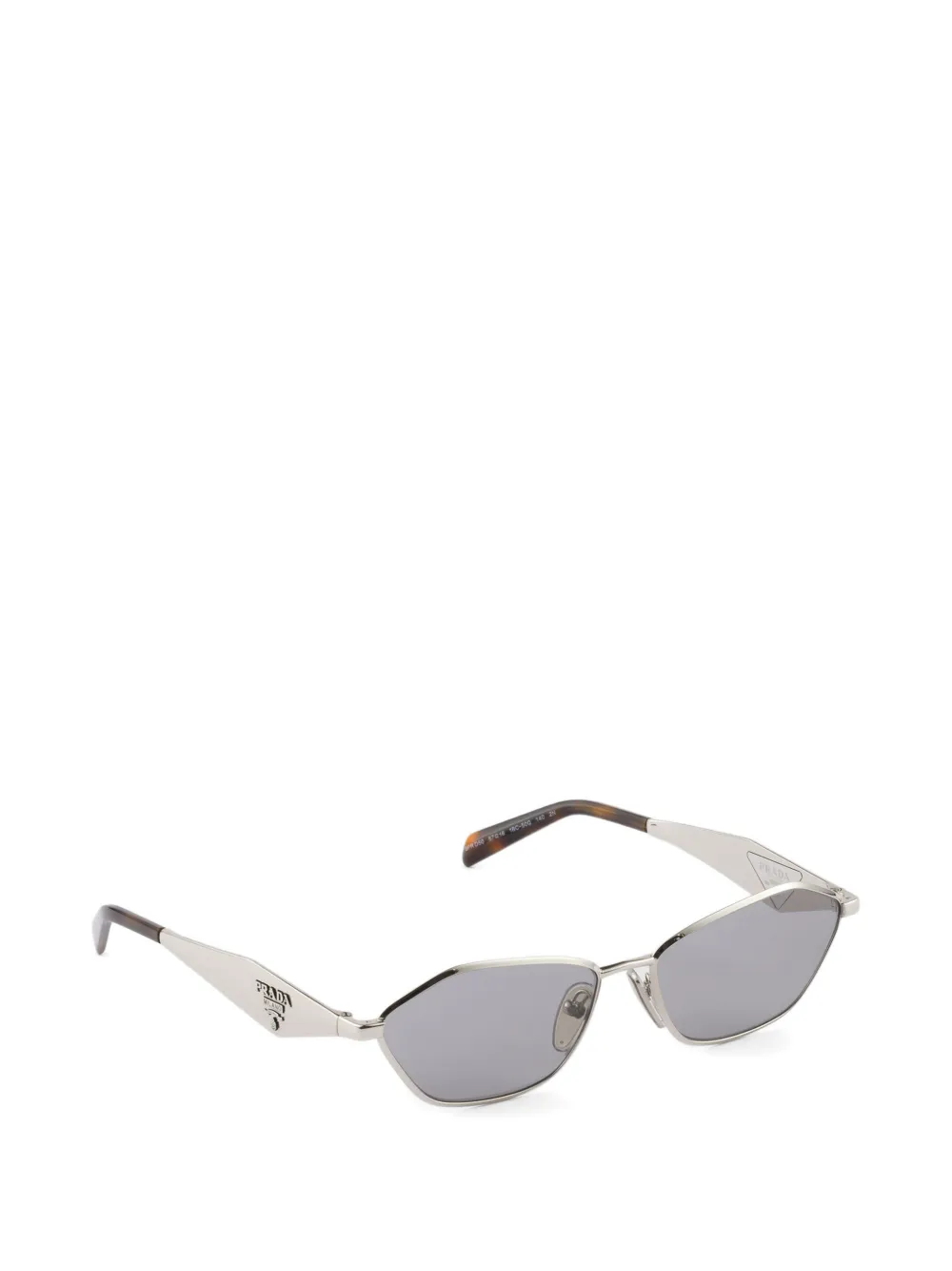 Prada Eyewear Zonnebril met logo en metalen montuur Zilver