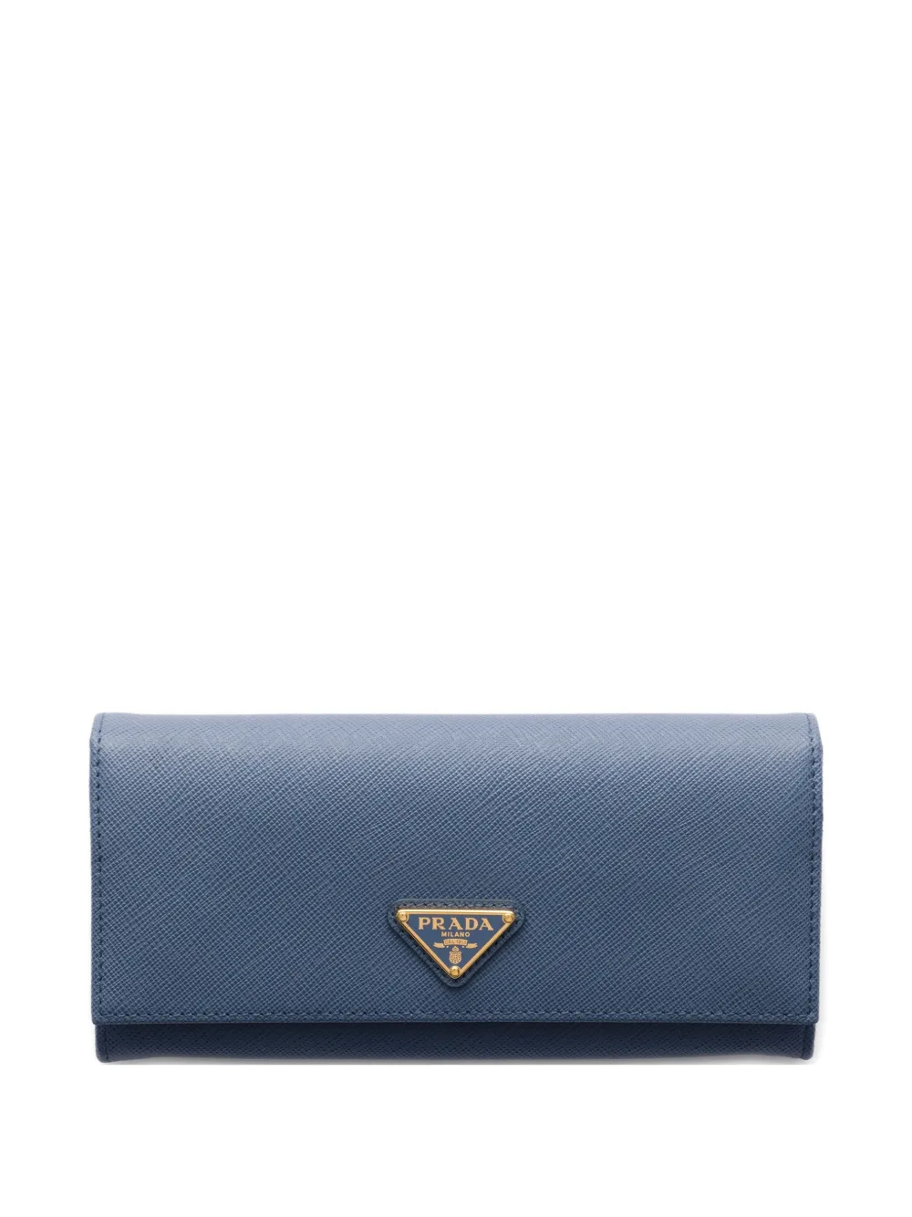 Prada large Saffiano leather wallet - Blu