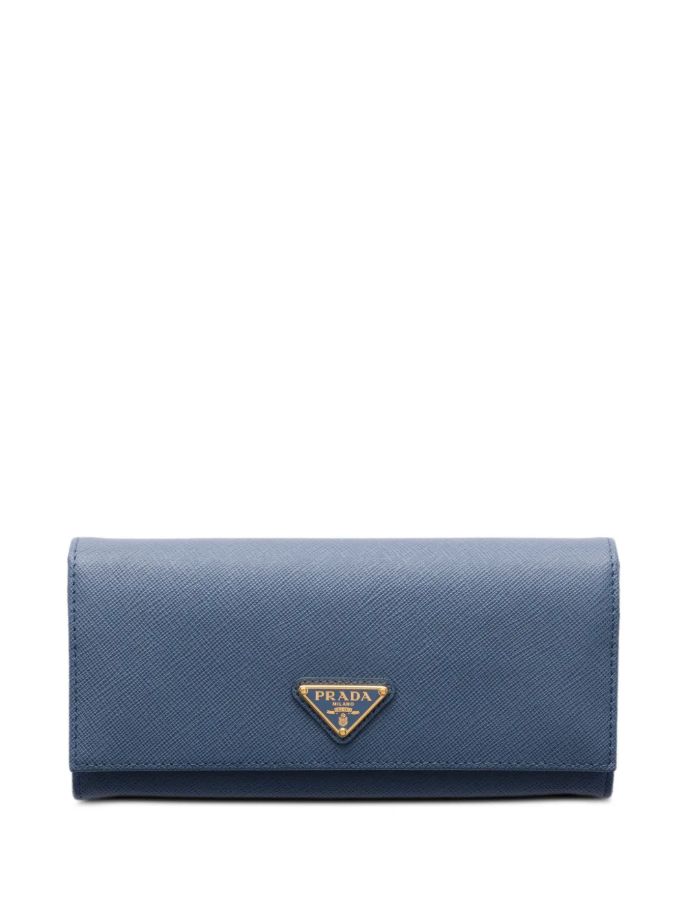 Prada large Saffiano leather wallet - Blu