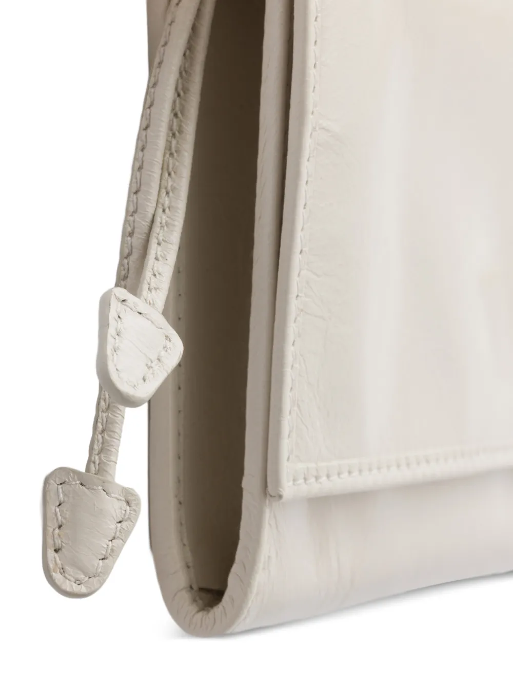 Prada Leren portemonnee met schouderband Beige