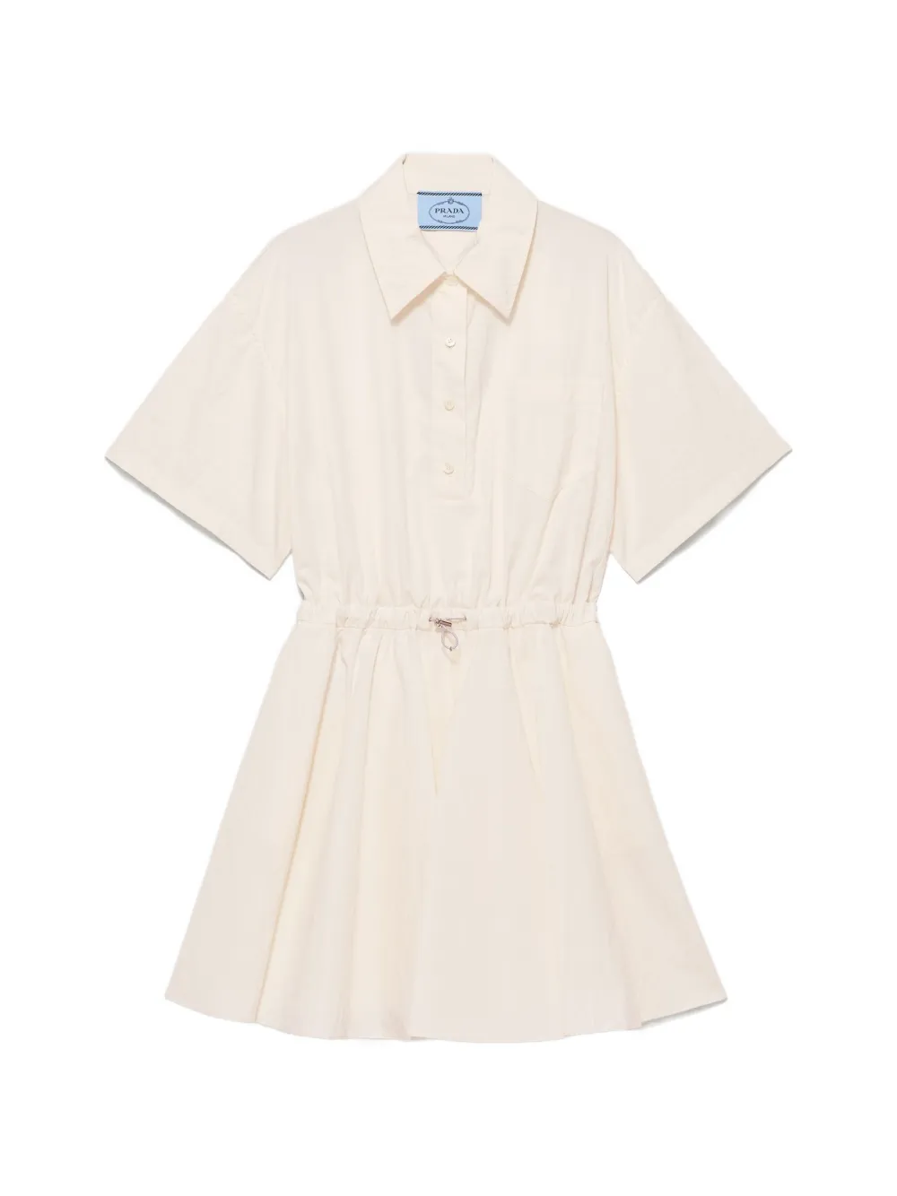 Prada short-sleeved technical pongé dress - Neutrals
