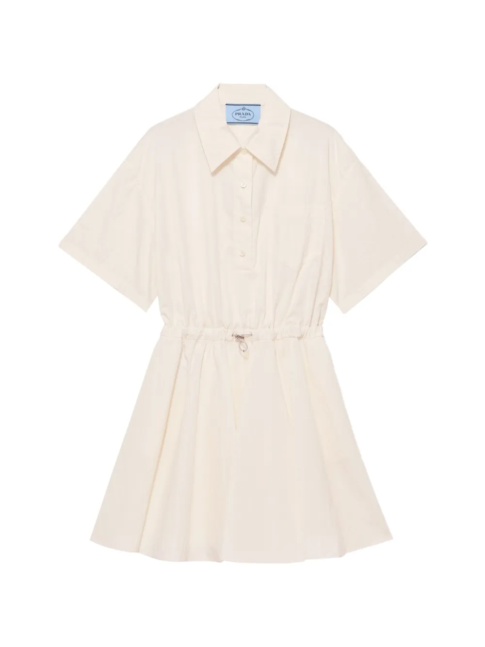 Prada short-sleeved technical pongé dress - Neutrals