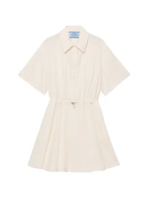 Prada short-sleeved Technical Pongé Dress | Neutrals | FARFETCH