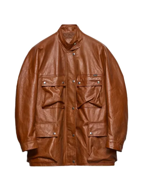 Prada antiqued leather caban jacket