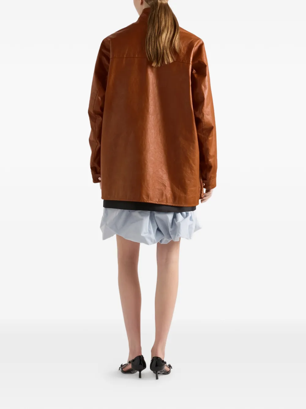 Prada Leren jack Bruin