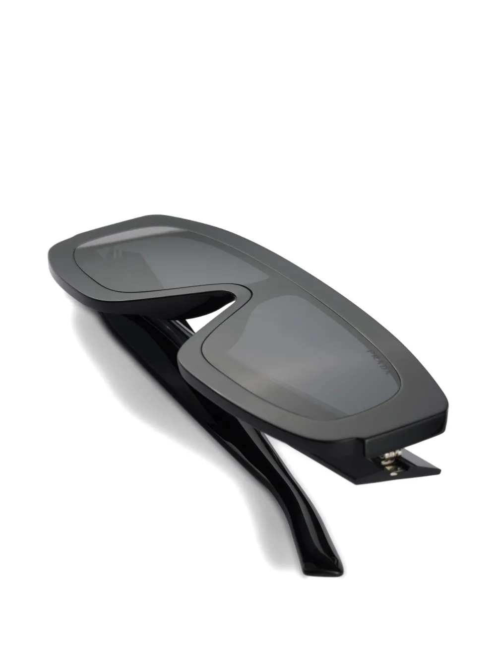 Prada Eyewear Zonnebril met driehoekig logo Zwart