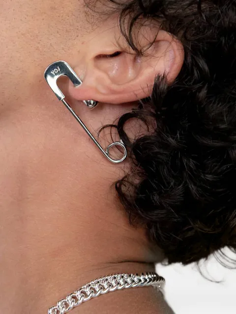 YOJ safety-pin earring