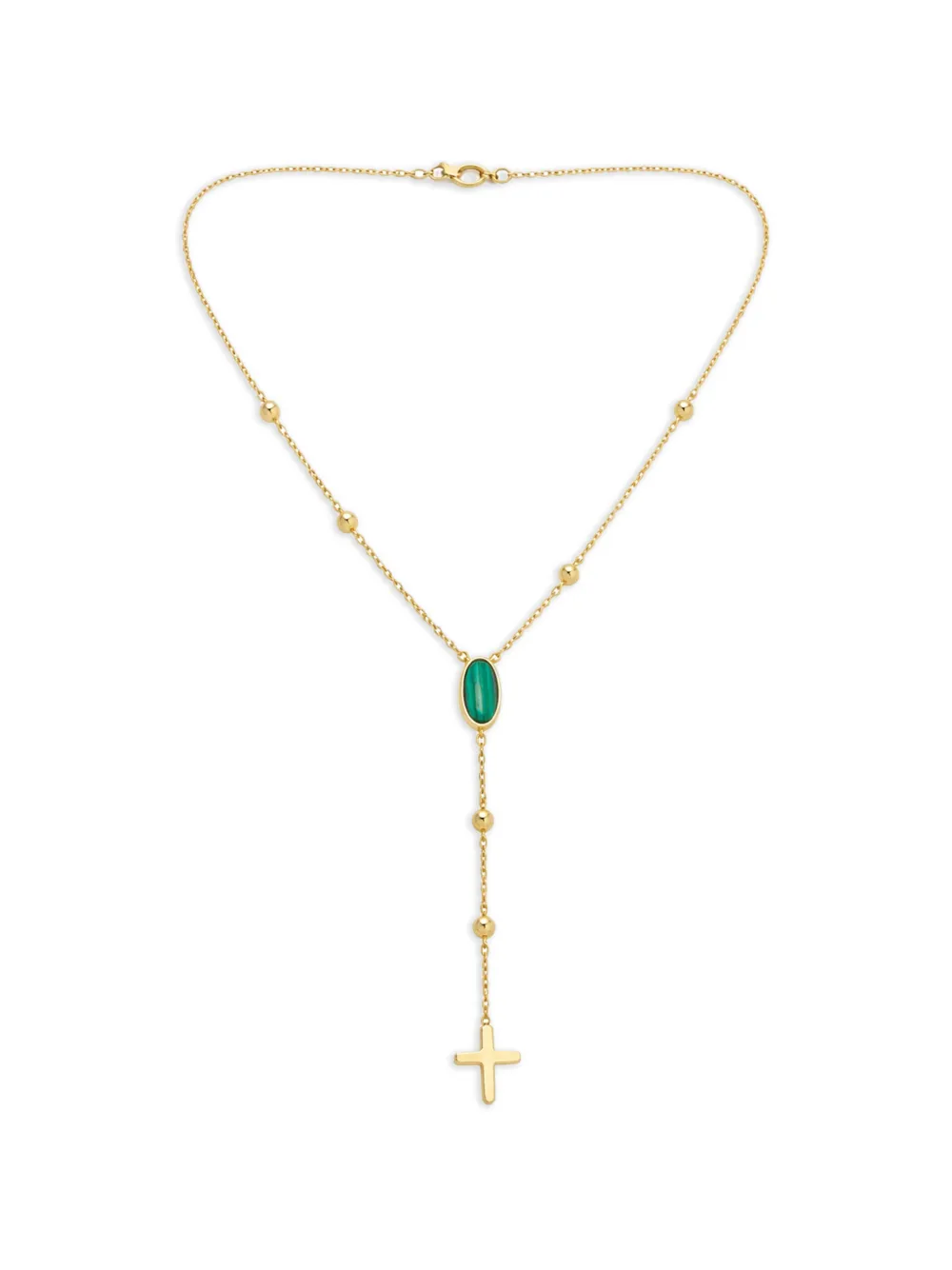 YOJ Rose cross-pendant malachite necklace - Oro