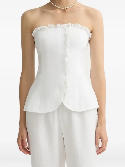 Posse Florence ruffled strapless blouse