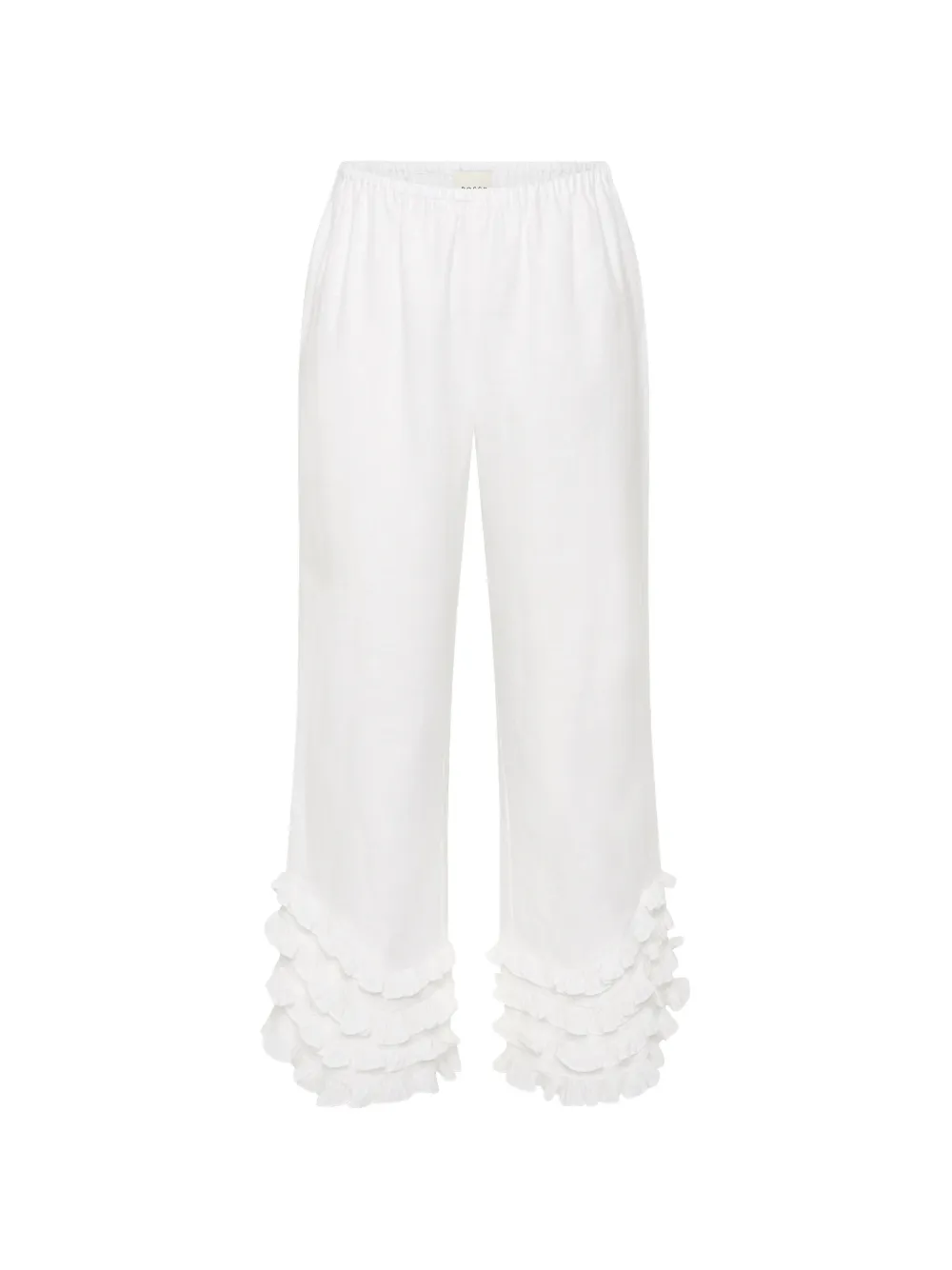 Posse Florence ruffled trousers - Bianco