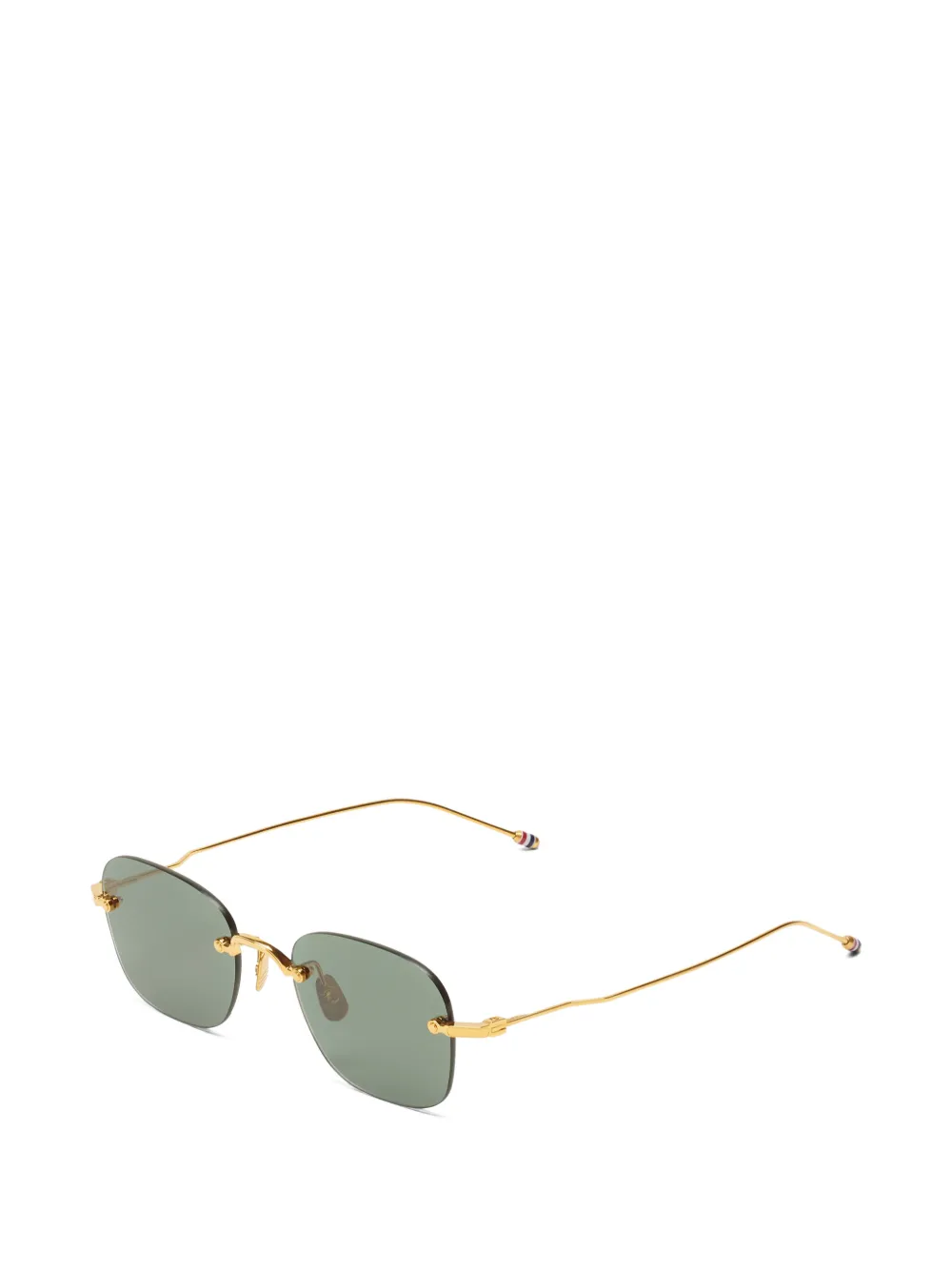 Thom Browne Eyewear Zonnebril met rechthoekig randloos montuur Goud