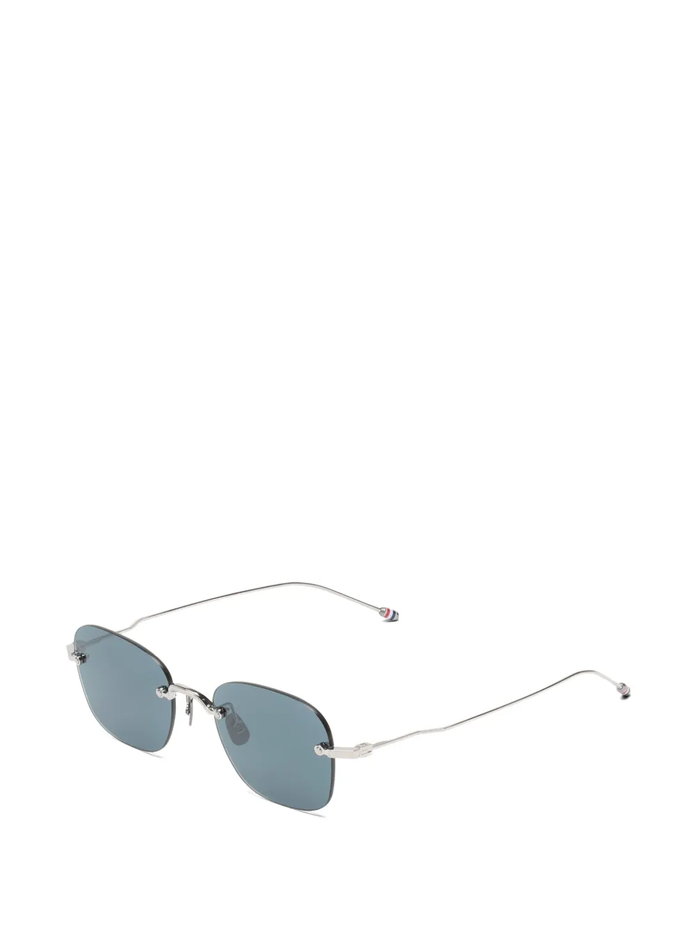 Thom Browne Eyewear Zonnebril met rechthoekig randloos montuur Zilver