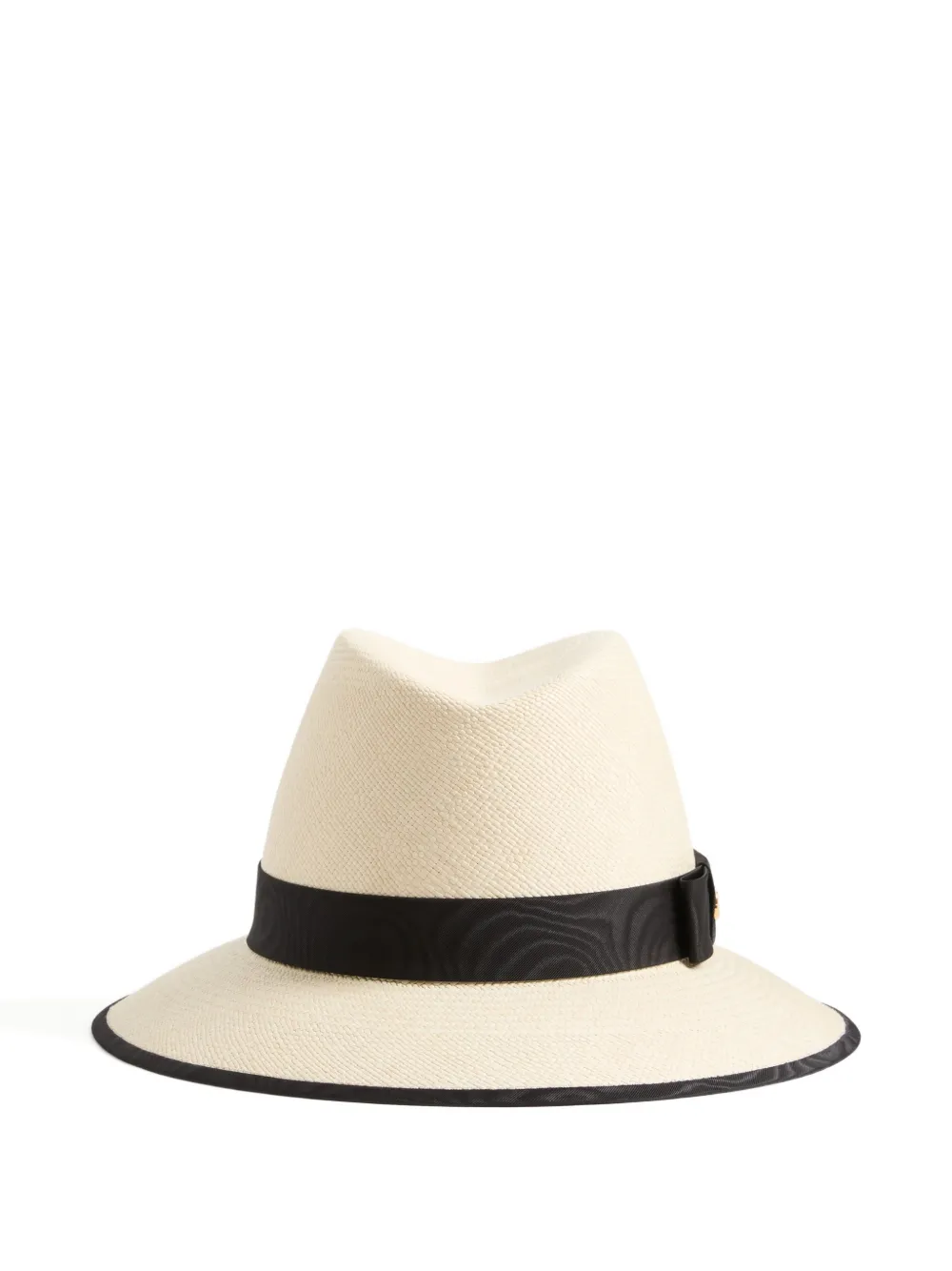 Valentino Garavani VLogo Signature straw hat with moiré ribbon - Toni neutri