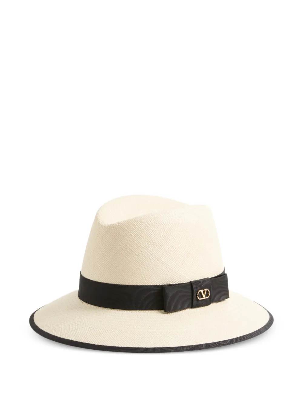 Valentino Garavani VLogo Signature strohoed met moiré lint Beige