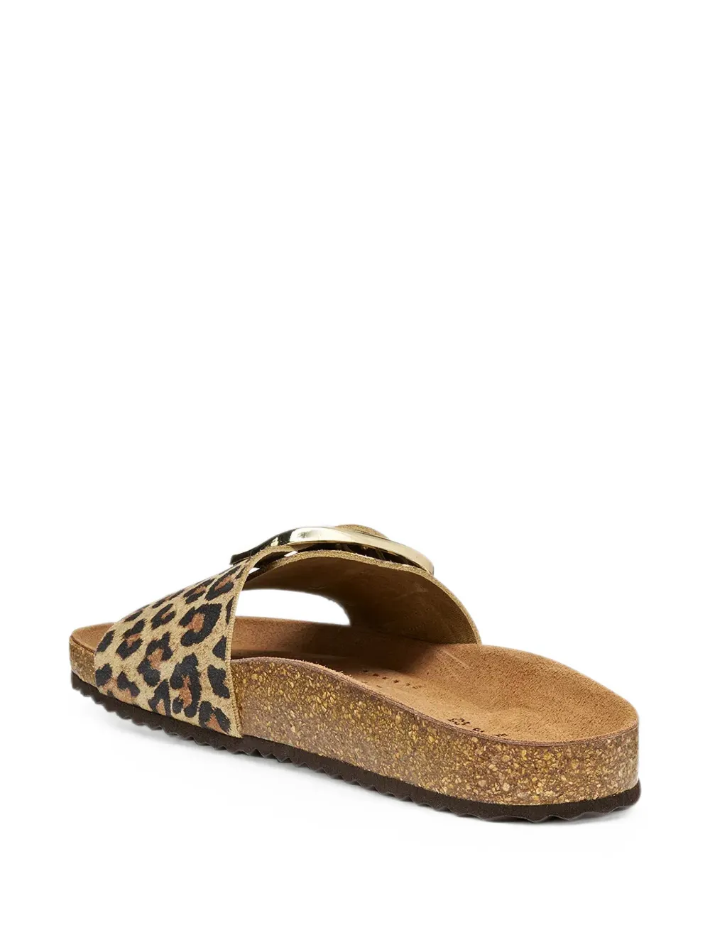 Geox Brionia R leopard-print buckle-detail slides Bruin