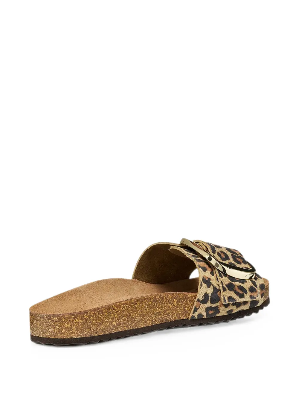 Geox Brionia R leopard-print buckle-detail slides Bruin