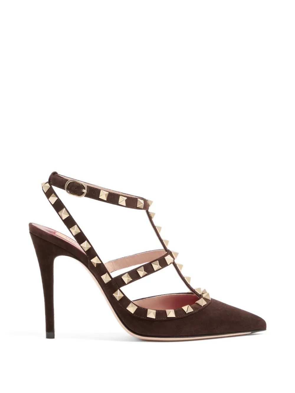 Valentino Garavani Rockstud suede pumps 100mm Bruin