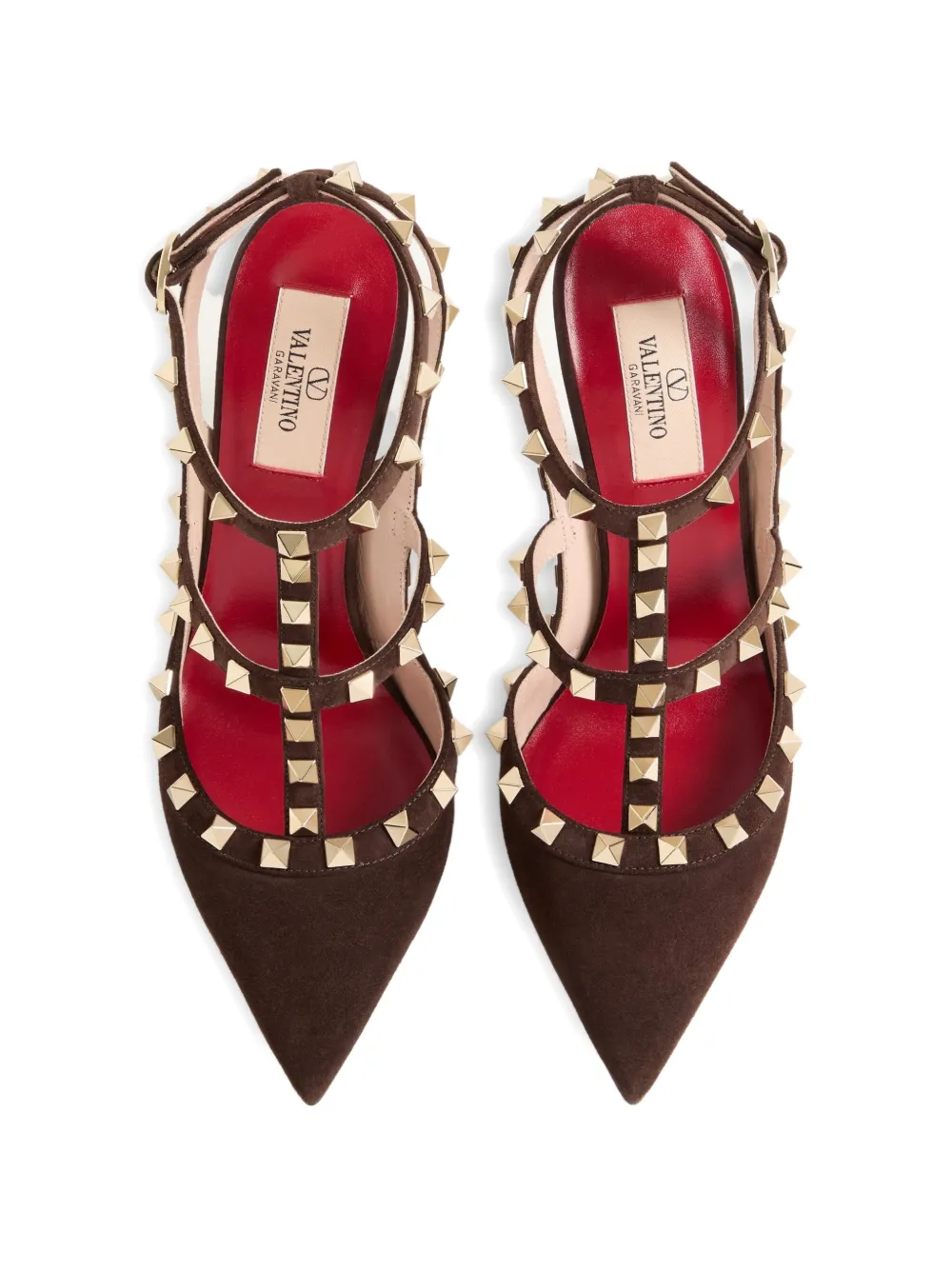 Valentino Garavani Rockstud suede pumps 100mm Bruin
