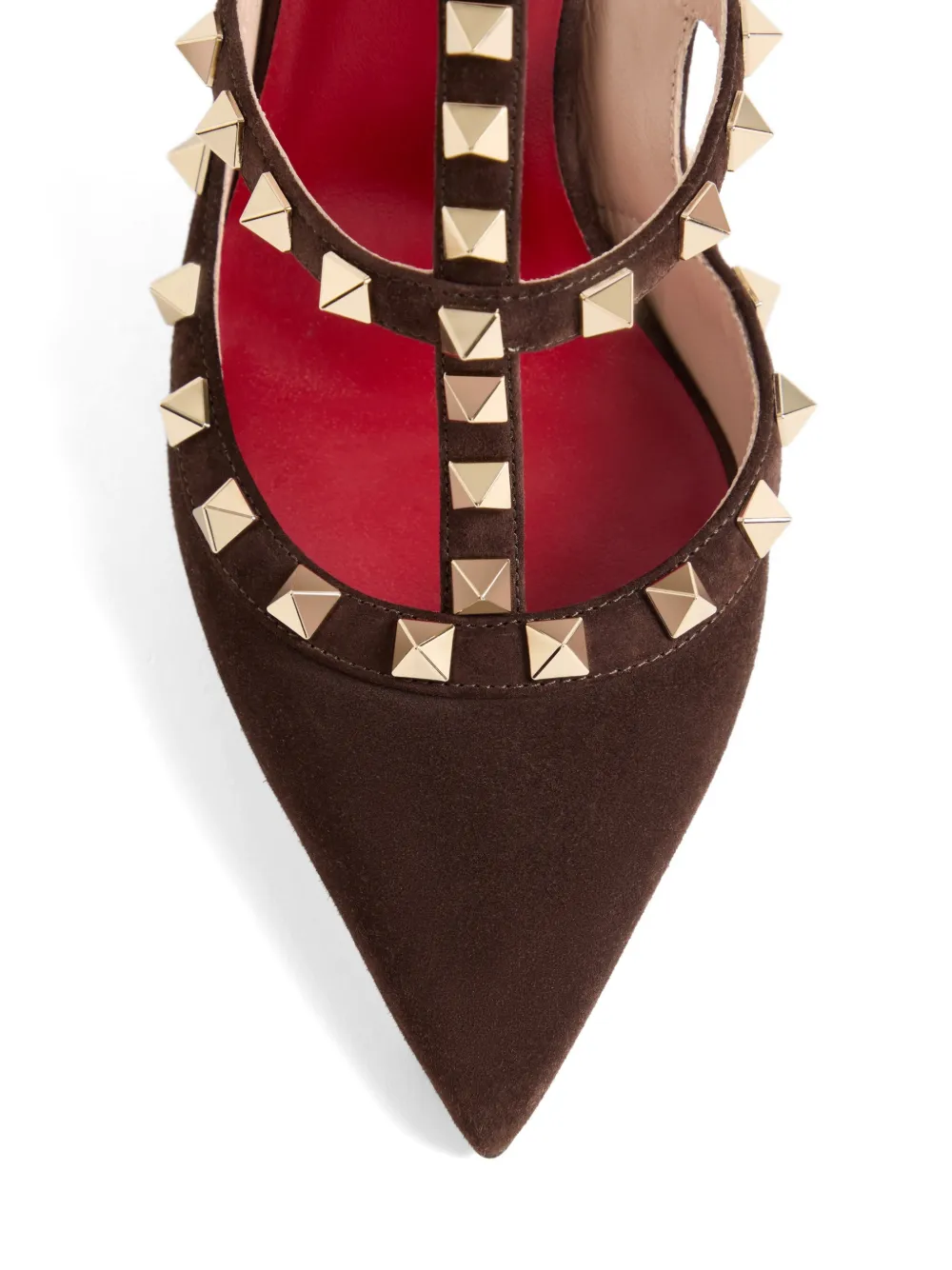 Valentino Garavani Rockstud suede pumps 100mm Bruin