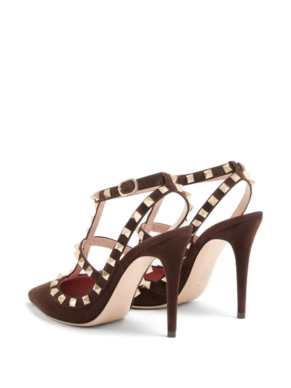 Valentino Garavani Rockstud suede pumps 100mm Bruin