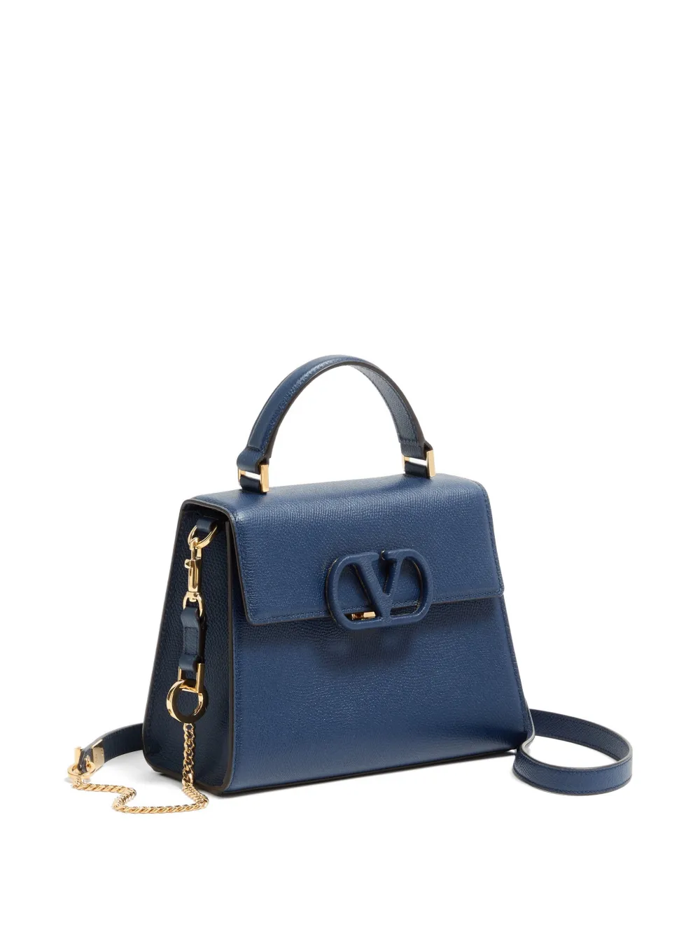Valentino Garavani Vsling kleine handtas van korrelig kalfsleer Blauw
